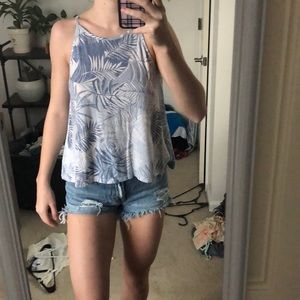 Palm print halter American eagle tank top